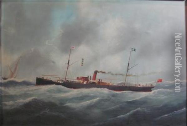 The Steamer Kilmorack Oil Painting - Victor Adam