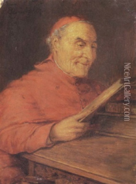 Lesender Monch An Einem Schreibpult Oil Painting - Eduard von Gruetzner