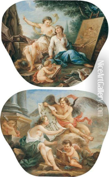Allegories Of Painting And Architecture Oil Painting - Francois Guerin
