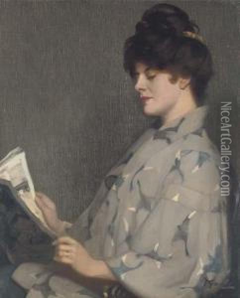 Portrait Of Irene Vanburgh Oil Painting - David Gauld