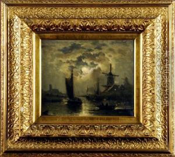Marine Nocturne Oil Painting - Edward Moerenhout