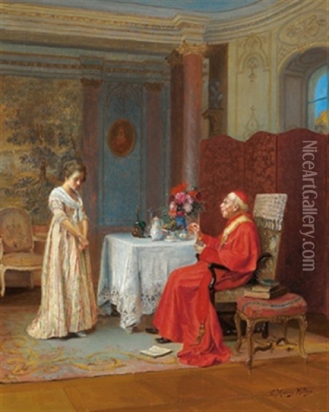 Nachmittagstee Beim Kardinal Oil Painting - Victor Marais-Milton