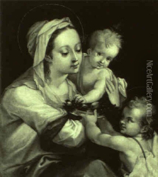 Madonna Mit Kind Und Dem Johannesknaben Oil Painting - Hans Von Aachen