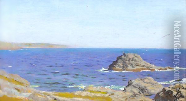 Summer Seascape Oil Painting - Arthur Hughes