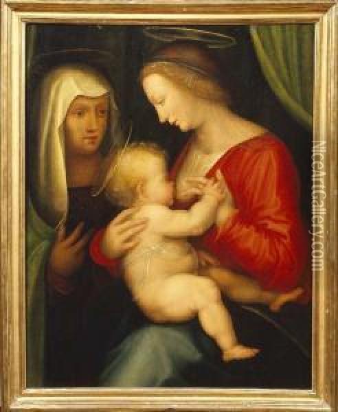 Madonna Con Bambino E Sant'anna Oil Painting - Fra Bartolommeo della Porta