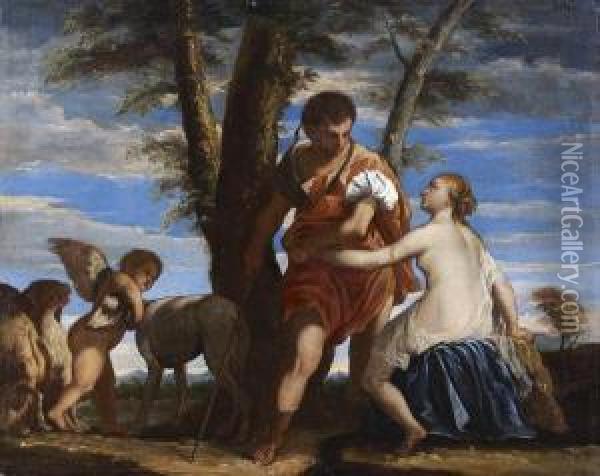 Venus Et Adonis Oil Painting - Alessandro Turchi