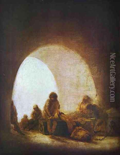 Prison Scene 2 Oil Painting - Francisco De Goya y Lucientes