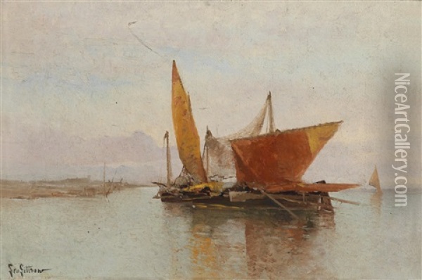 Segelboote Oil Painting - Leontine (Lea) von Littrow