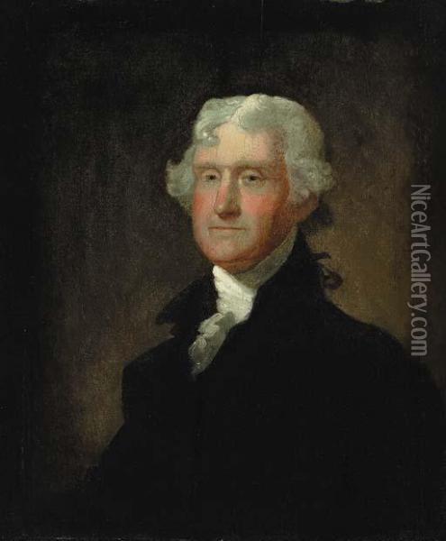 Portrait Of Thomas Jefferson Oil Painting - Matthew Harris Jouett