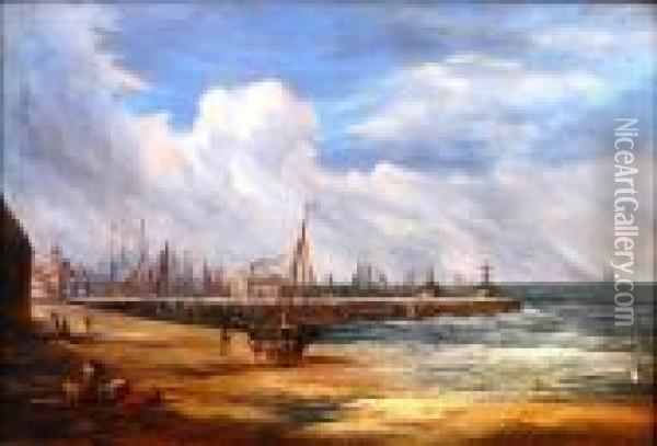 Theharbour At Great Yarmouth Oil Painting - Henry Bright