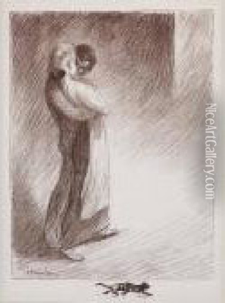 Amour Oil Painting - Theophile Alexandre Steinlen