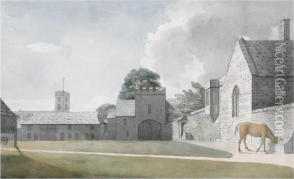 Ripley Hall, Yorkshire Oil Painting - Moses Griffiths