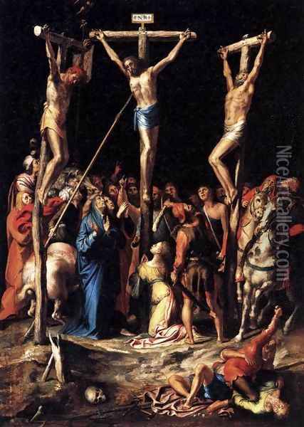 Crucifixion Oil Painting - Pedro de Campana