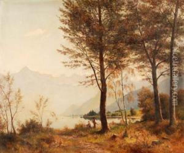 Herbststimmung Bei Weesen Oil Painting - Balthasar, Balz Stager