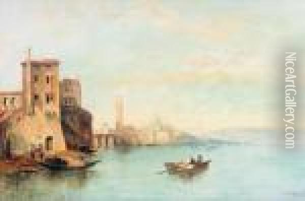 The Lagoon At Venice Oil Painting - William Meadows