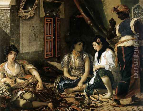 The Women of Algiers 1834 Oil Painting - Eugene Delacroix