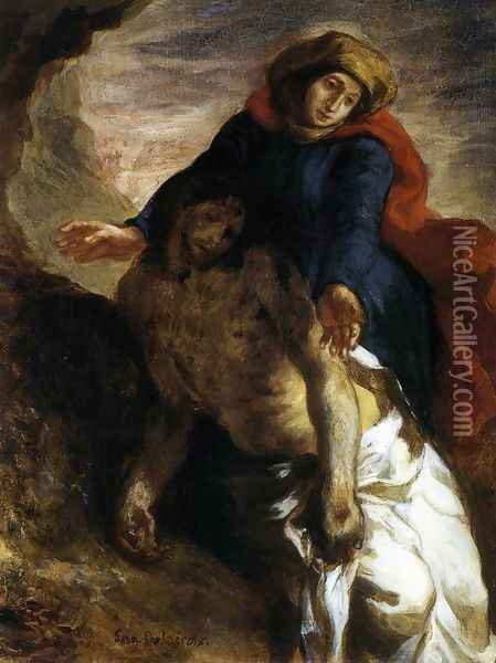 Pieta 1850 Oil Painting - Eugene Delacroix