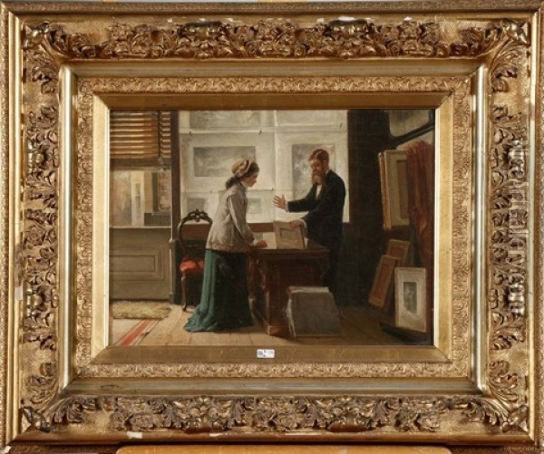 Chez Le Marchand D'estampes Oil Painting - Pierre (Pieter) Oyens