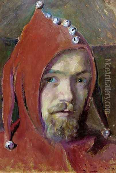 Self-Portrait as Stanczyk Oil Painting - Franciszek Zmurko