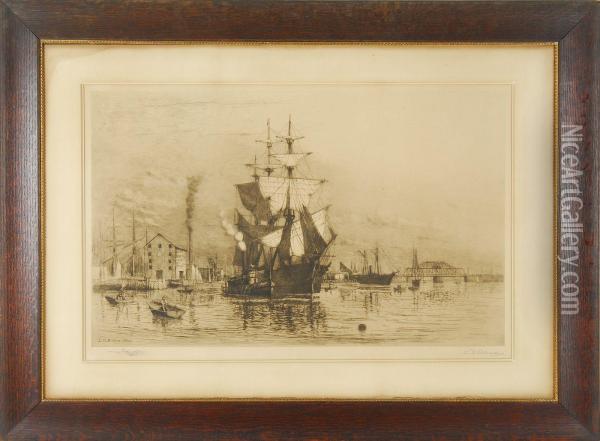 The Whaler 
Charles W. Morgan Oil Painting - Lemuel D. Eldred
