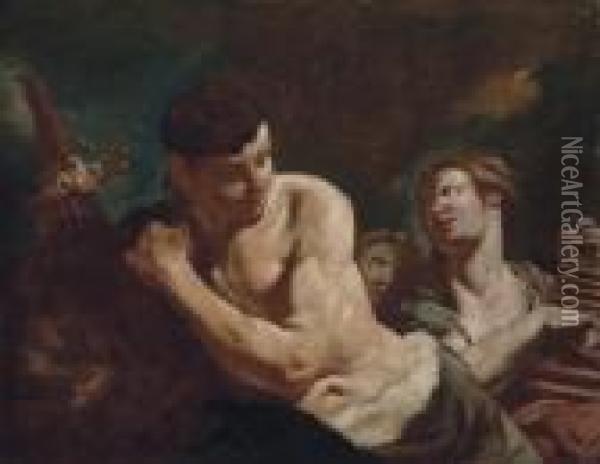 David With The Head Of Goliath Oil Painting - Giovanni Battista Piazzetta