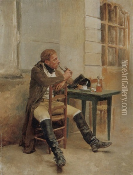 Le Fumeur Oil Painting - Ernest Meissonier