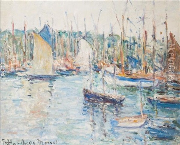 Boats In Port Oil Painting - Blanche Hoschede-Monet
