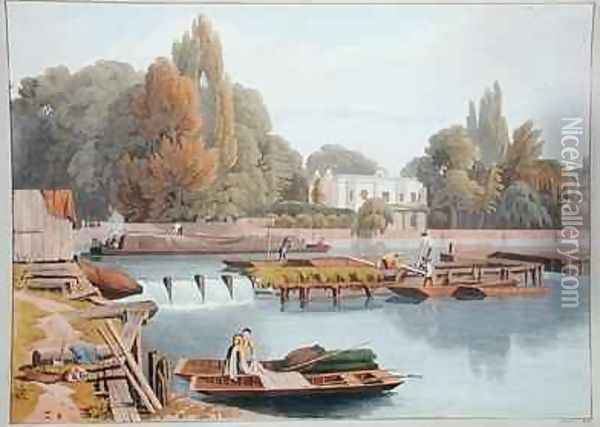 The Weir from Marlow Bridge Oil Painting - William Havell