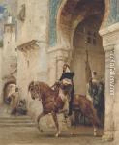Horseman Leaving A Palace Oil Painting - Henri Julien Rousseau