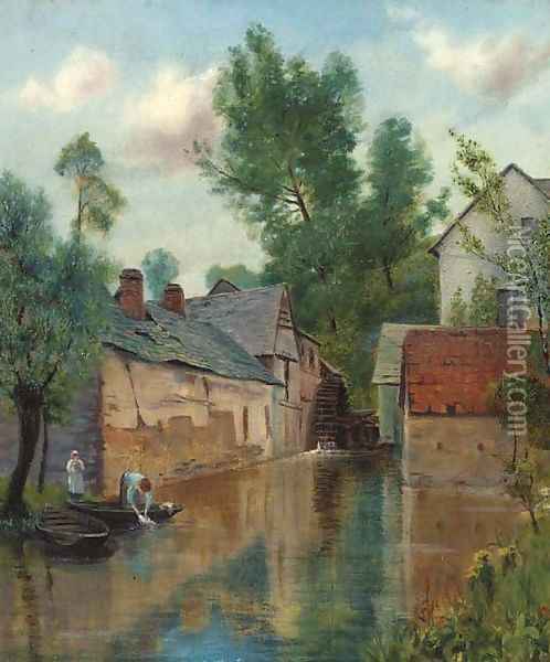 The watermill Oil Painting - Henry John Yeend King