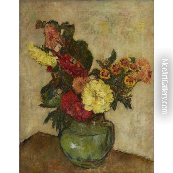 Flowers In A Vase Oil Painting - Simkha Simkhovitch