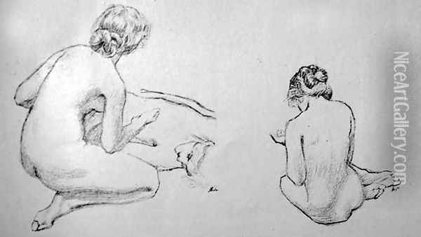 Two nude figure studies Oil Painting - John Byam Liston Shaw