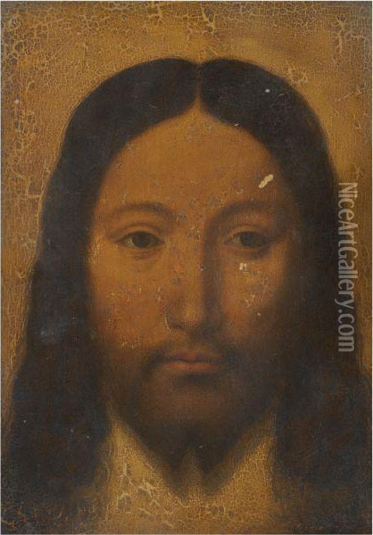 Head Of Christ Oil Painting - Dieric the Elder Bouts