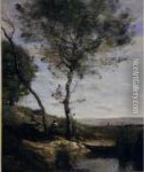 Le Batelier Au Repos Oil Painting - Jean-Baptiste-Camille Corot