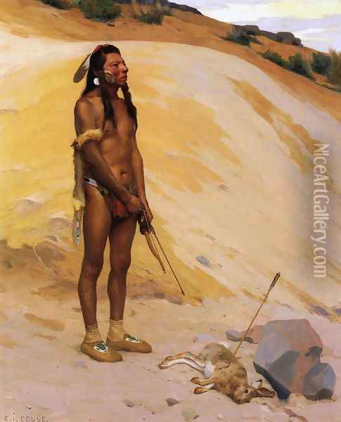 An Indian Hunter Oil Painting - Eanger Irving Couse