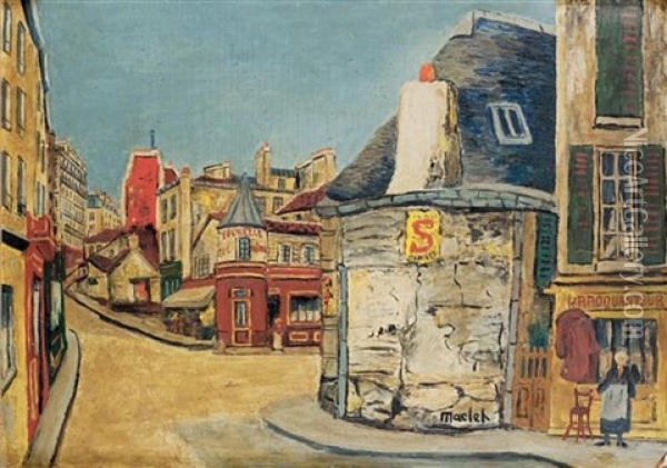 L'hotel De La Tourelle, Rue Du Mont-cenis, Paris Oil Painting - Elisa-Emilie Lemire