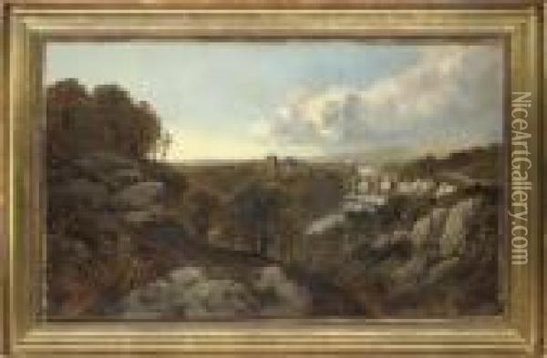 Ludford Bridge, Shropshire Oil Painting - Edmund John Niemann, Snr.