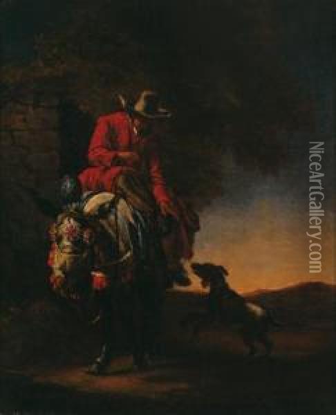 Un Uomo A Cavallo Di Un Mulo Oil Painting - Pieter Van Laer (BAMBOCCIO)