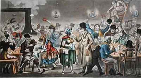 Tom and Jerry Masquerading It Among the Cadgers in the Back Slums in the Holy Land 2 Oil Painting - George Cruikshank I
