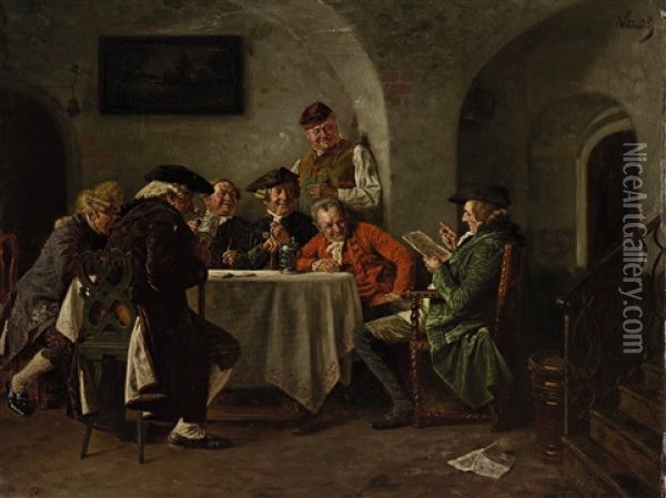 Ein Amusanter Brief Oil Painting - Wilhelm Loewith