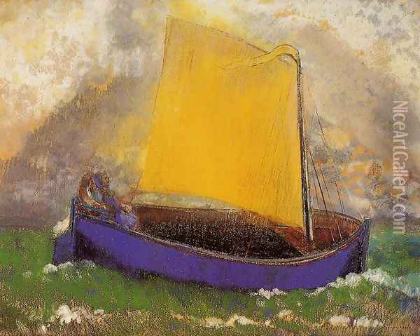 The Mysterious Boat Oil Painting - Odilon Redon