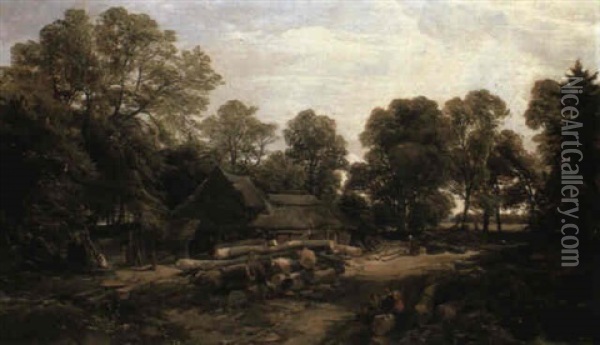 The Saw Mills In Gunton Park, Norfolk Oil Painting - John Middleton