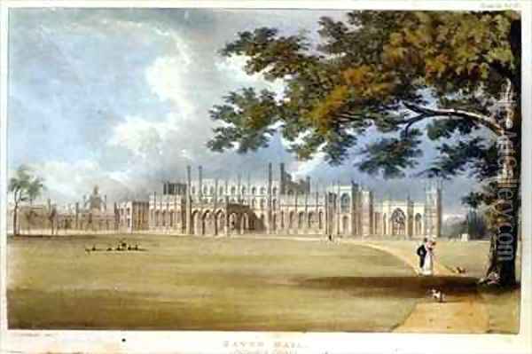 Eaton Hall Entrance Front Oil Painting - John Gendall