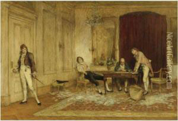 Hard Hit Oil Painting - Sir William Quiller-Orchardson