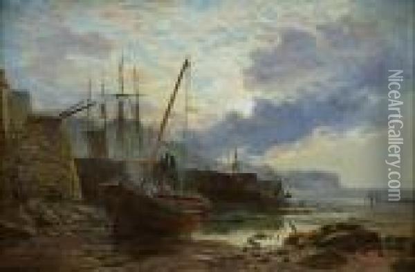 At Low Tide Oil Painting - Samuel Bough
