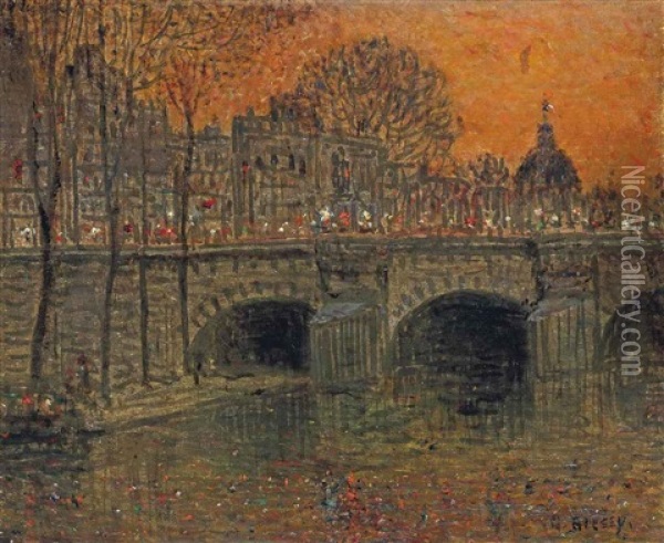The Pont Nuef Oil Painting - Marie Gabriel Biessy