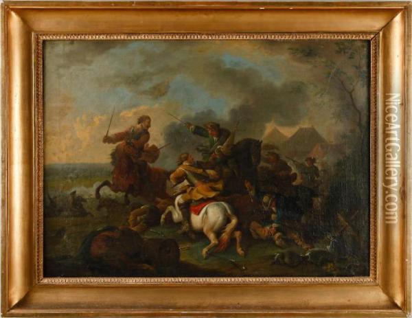 Battle Scene Oil Painting - Tobias I Querfurt