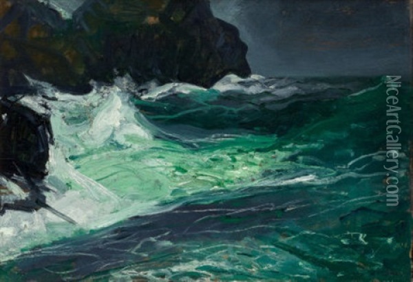 Storm Sea, 1913 Oil Painting - George Bellows
