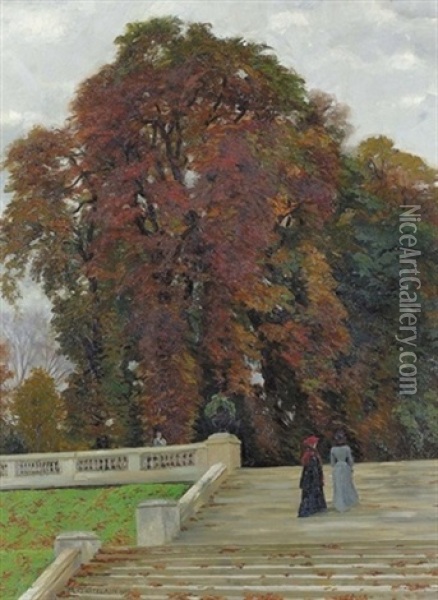 Parc De Saint-cloud Oil Painting - Alfred Joseph Chatelain