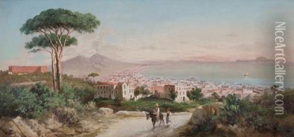 Veduta Del Golfo Di Napoli Oil Painting - Antonio Coppola